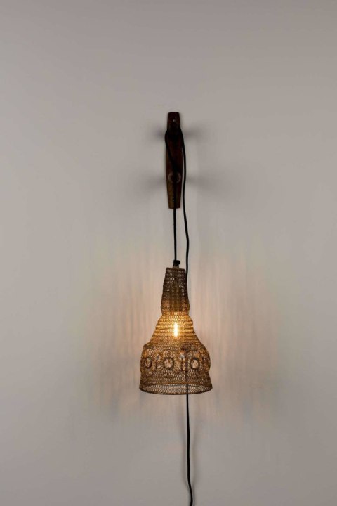 Lampa ścienna kinkiet ALEN metal złota boho vintage WHITE LABEL LIVING Lampa ścienna kinkiet ALEN metal złota boho vintage WHITE LABEL LIVING