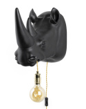 Lampa ścienna nosorożec MIND YOUR OWN RHINO czarny z żywicy BOLD MONKEY