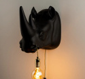 Lampa ścienna nosorożec MIND YOUR OWN RHINO czarny z żywicy BOLD MONKEY