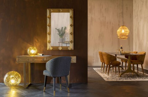 Lampa stołowa kula LUNE 25 bursztynowa szkło DUTCHBONE Lampa stołowa kula LUNE 25 bursztynowa szkło DUTCHBONE