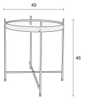 Stolik pomocniczy CUPID 43cm srebrny metalik szkło ZUIVER