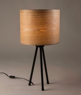 Lampa stołowa WOODLAND nowoczesna czarne nóżki klosz z drewna DUTCHBONE