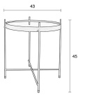 OUTLET Stolik pomocniczy CUPID 43cm czarny laminowany wzorem marmuru szkło metal ZUIVER