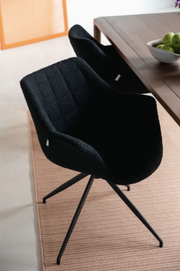 Fotel obrotowy DOULTON SWIVEL czarny kubełkowy nowoczesny skandynawski styl ZUIVER