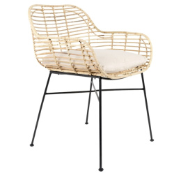 Fotel rattanowy TIGER naturalny skandynawski styl WHITE LABEL LIVING