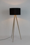 OUTLET Lampa podłogowa TRIPOD WOOD czarna elegancka skandynawski styl ZUIVER