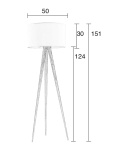 OUTLET Lampa podłogowa TRIPOD WOOD biała elegancka skandynawski styl ZUIVER